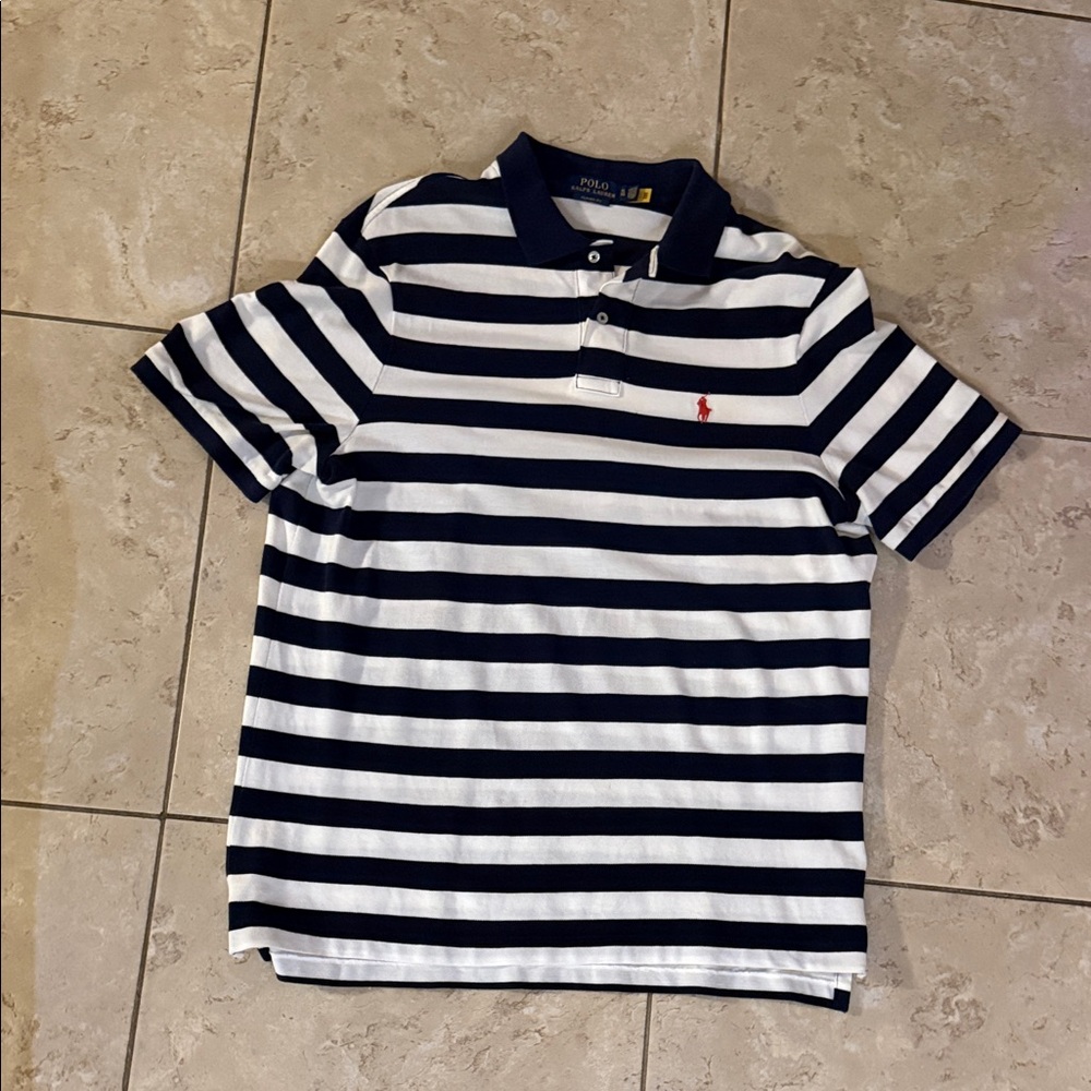 Ralph Lauren Classic Fit Polo in Navy and White